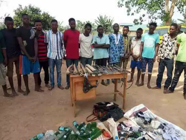 Omg! See the Deadly Cultists Caught with Dangerous Weapons Terrorising Osun State Residents (Photos)